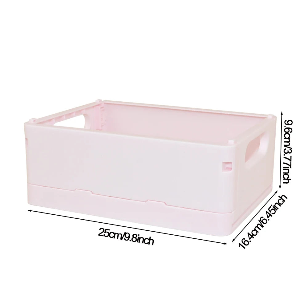 Foldable Plastic Storage Basket, Size and Style Options