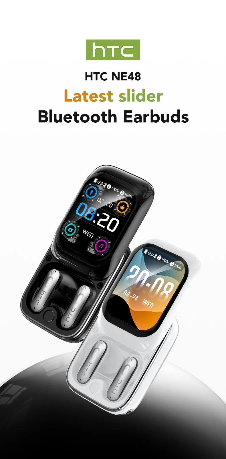 Sliding Cover Bluetooth Wireless Earbuds with ANC and AI Translation