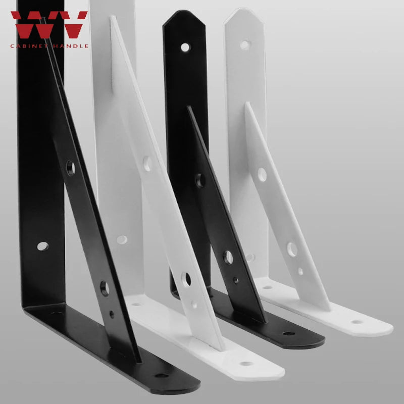 Triangular Shelf Brackets, Black or White, Pair