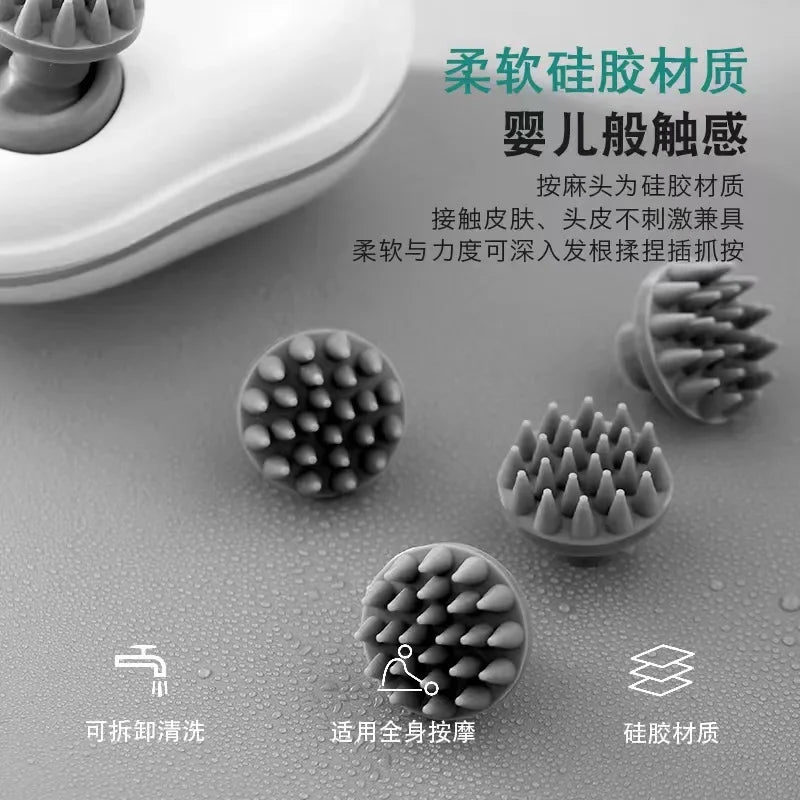 Elektryczny masażer skóry głowy z terapią światłem czerwonym