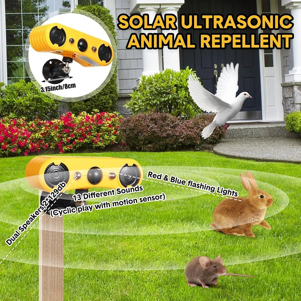 Outdoor Waterproof Solar Motion Alarm Detector 130dB 13-Sound Siren