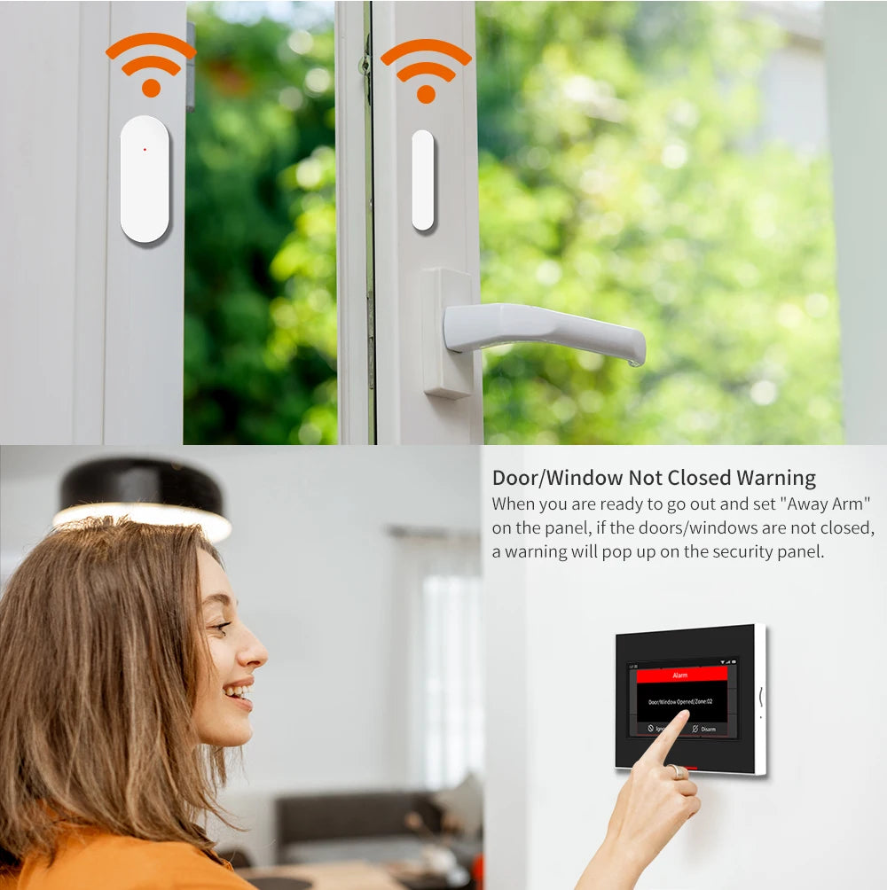 Staniot Smart 433MHz Detector de Puerta y Ventana Inalámbrico Magnético Sensor de Puerta Ventana para Home Alarm Accessories para Sistema antirrobo