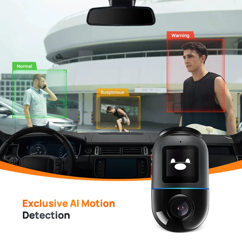 70mai Dash Cam Omni X200 Visualizzazione completa a 360° GPS integrato ADAS 70mai DVR per auto X200 Telecamera Monitor di parcheggio 24 ore Archiviazione eMMC Movimento AI