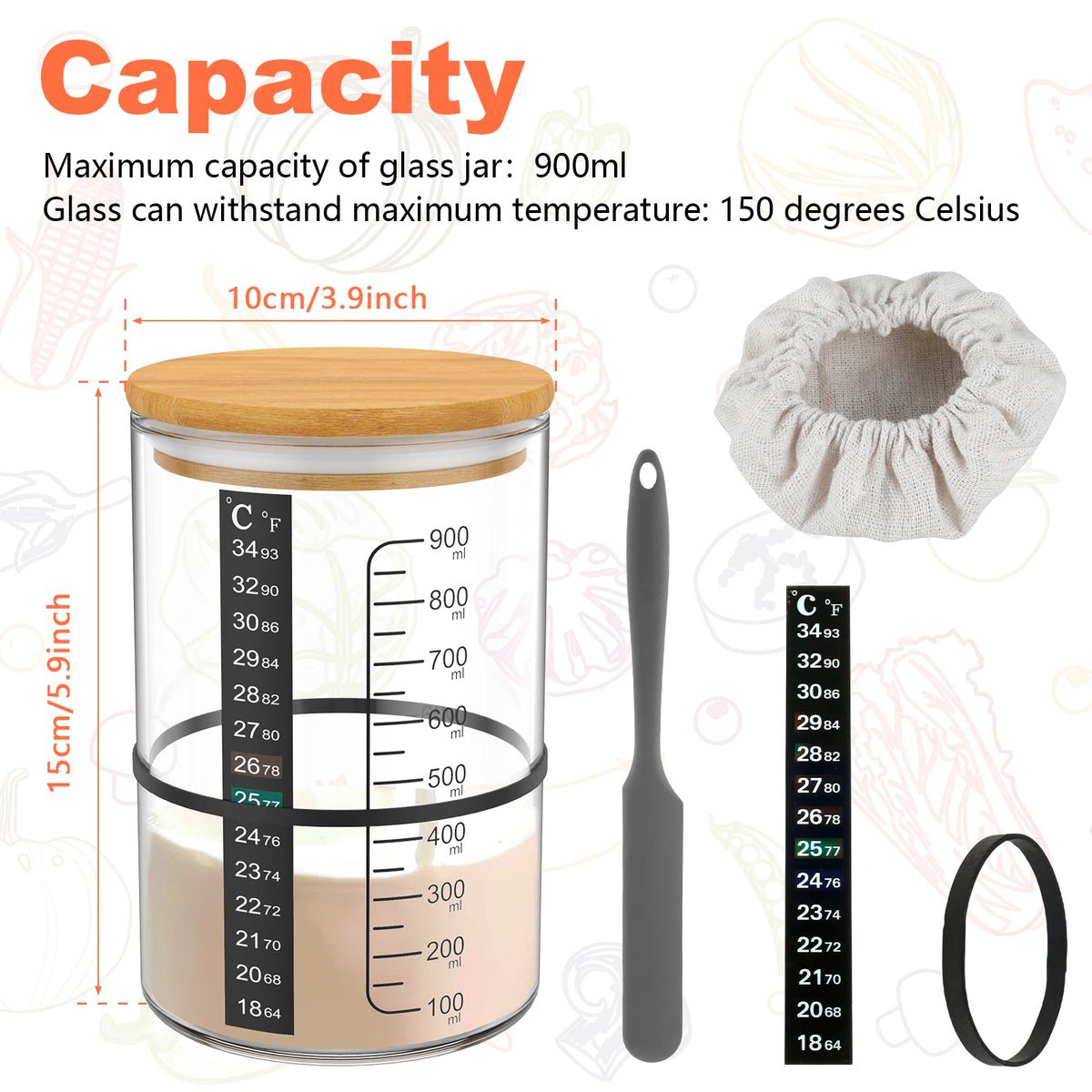 Sourdough-Starter-Glas-Set und Zubehöroptionen