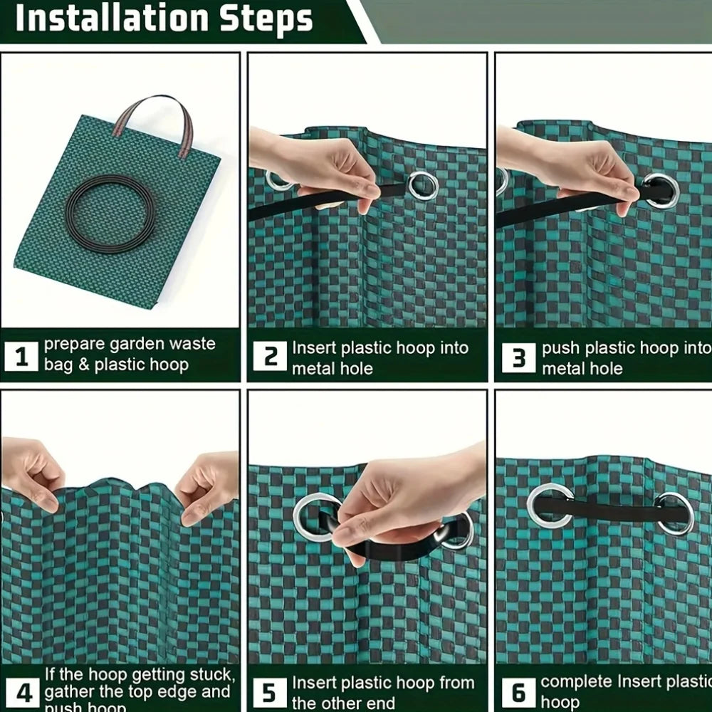 Heavy-Duty PP Garden Waste Bags - Reusable Yard Debris Bags with Industrial Fabric and Handles for Plant, and Leaf Collection 