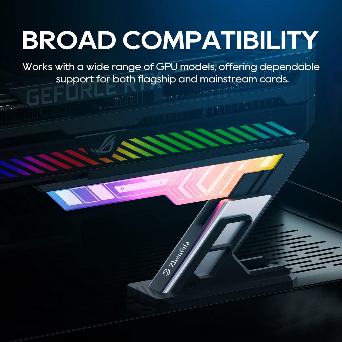 Soporte ajustable ARGB para GPU, 75–125 mm