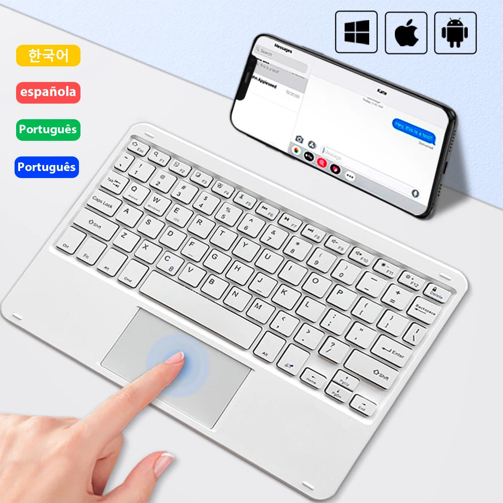 Rechargeable Bluetooth Keyboard with Touchpad