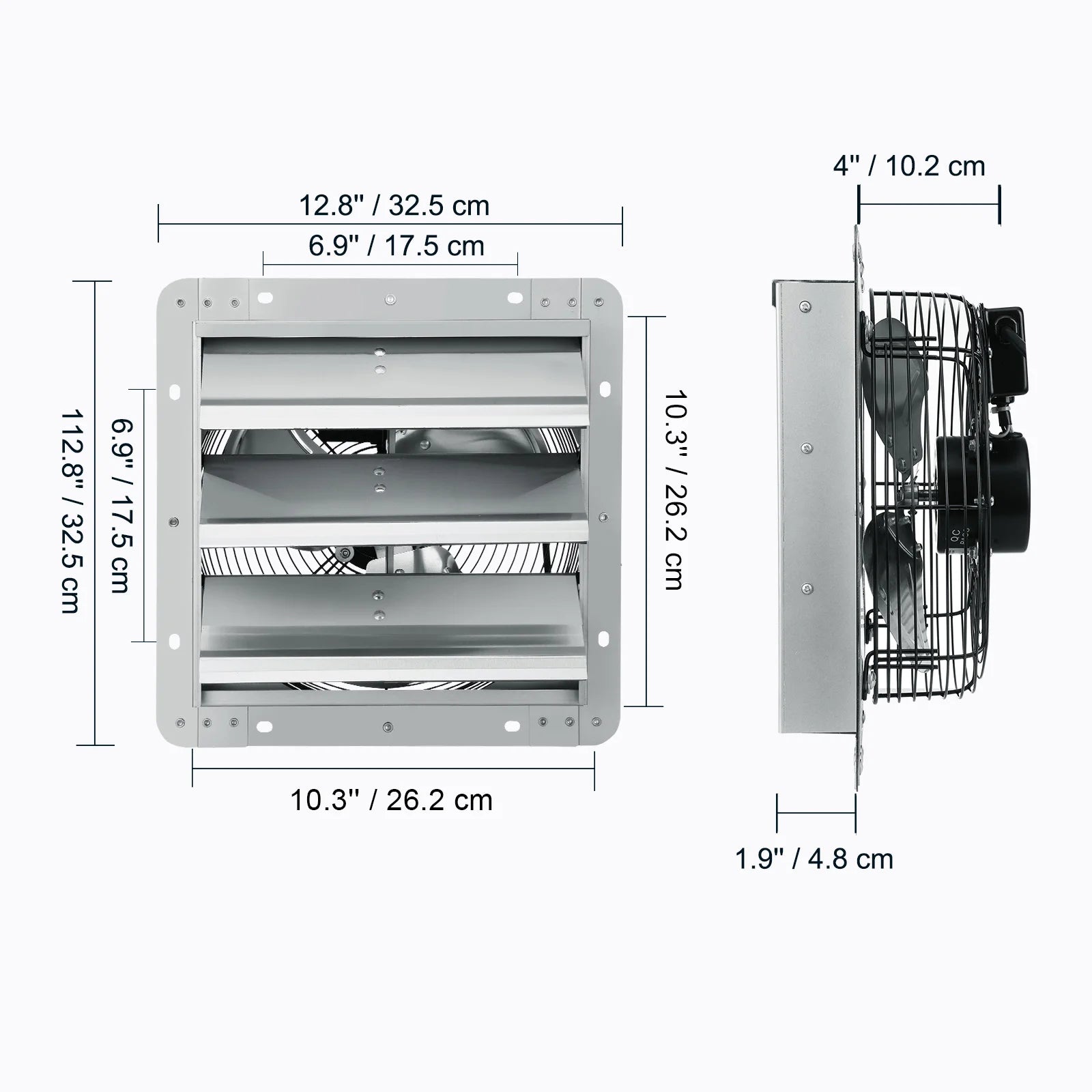 SucceBuy Shutter Exhaust Fan AC/ EC-motor 10-Speed Adjustable Wall Mount Attic Ventilation and Cooling for Greenhouses Garages