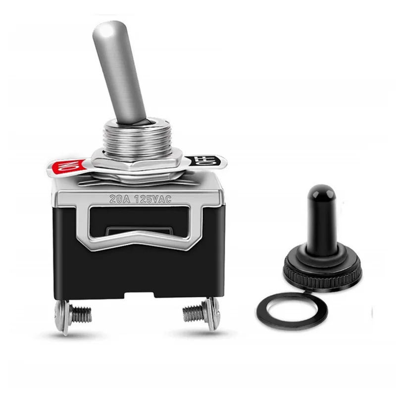 Two SPST On-Off Toggle Switches with Covers