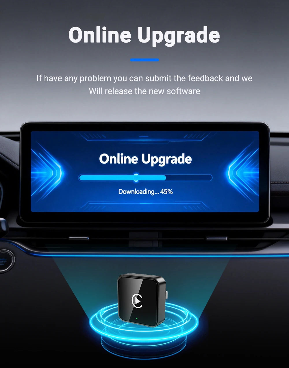 XUDA New Wireless Android Auto Adapter Smart Mini Box Plug And Play Universal For VW Toyota Nissan Honda Ford Benz 2025