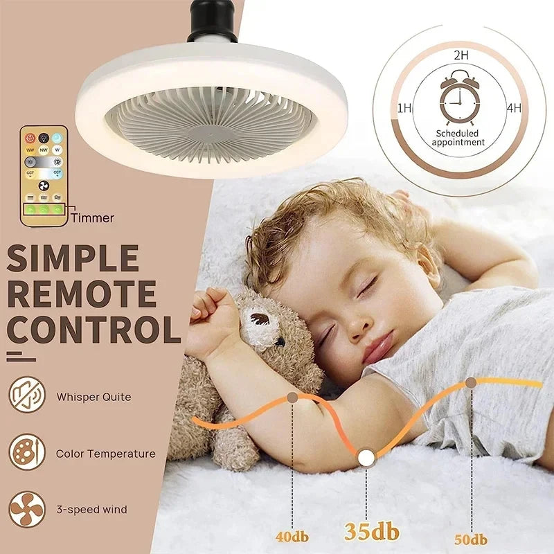 E27 LED Ceiling Fan Light with Remote Control