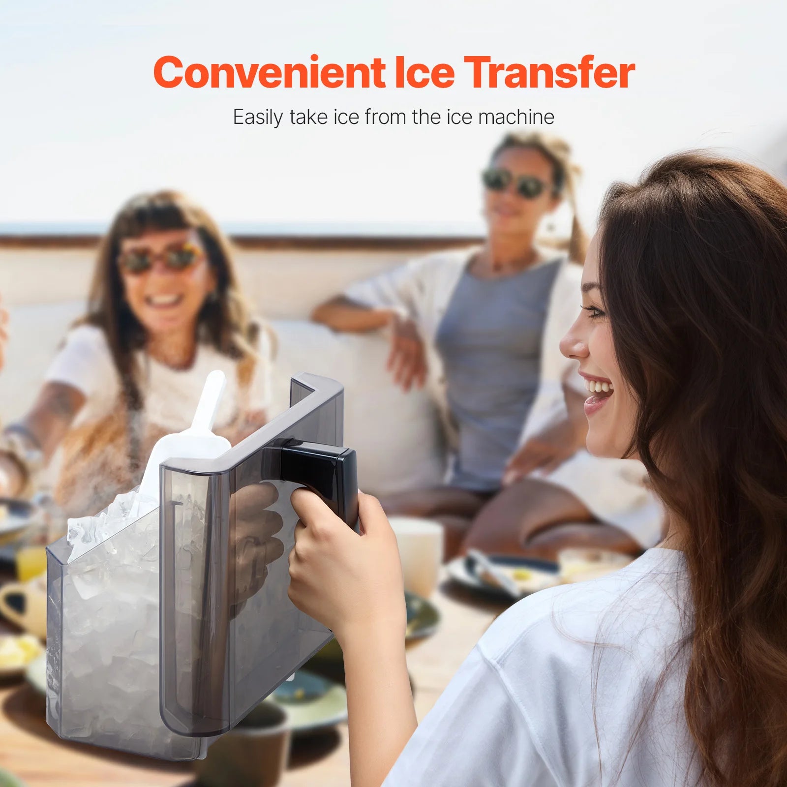 Countertop Ice Maker 50lbs/Day with Self-Cleaning & 2 Sizes