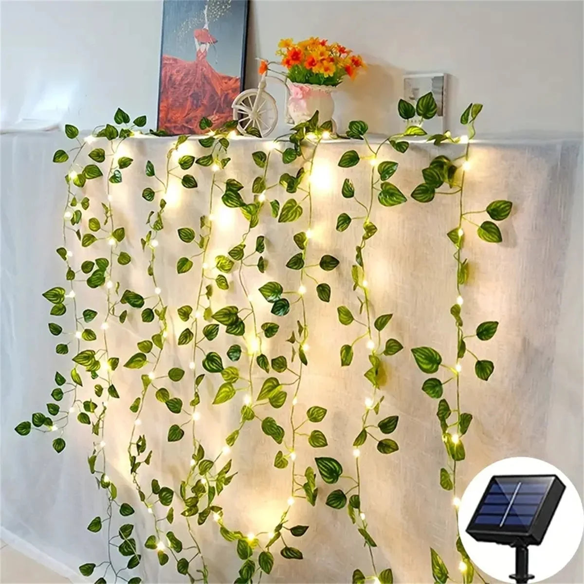 2M 20 LED Green Leaf String Light Garden Lights New Year Decorations String Lamp Wedding Thanksgiving Christmas Decoration