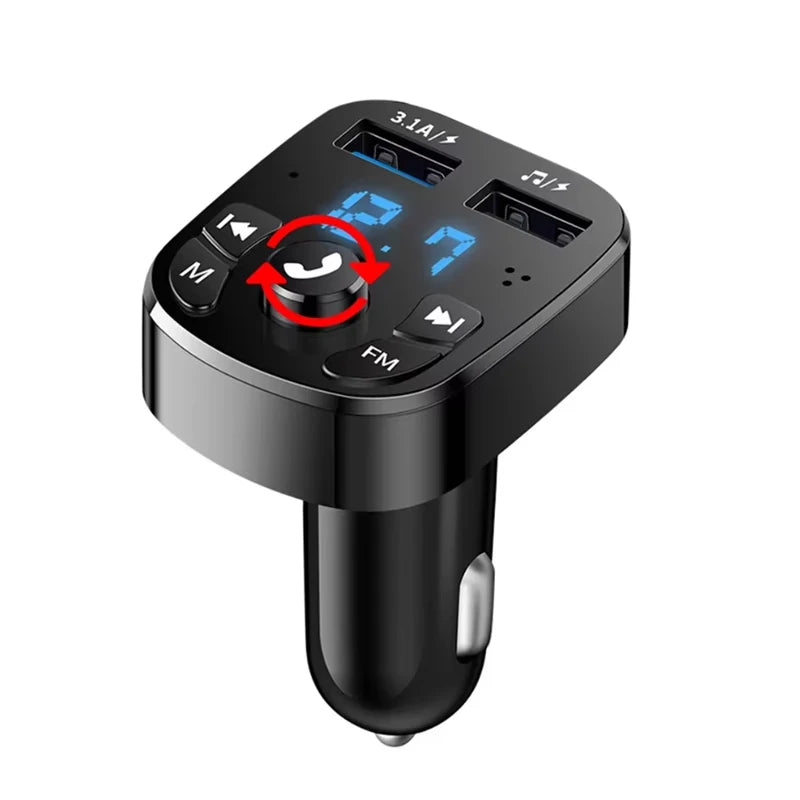Bluetooth 5.0 Car FM Transmitter with Dual USB