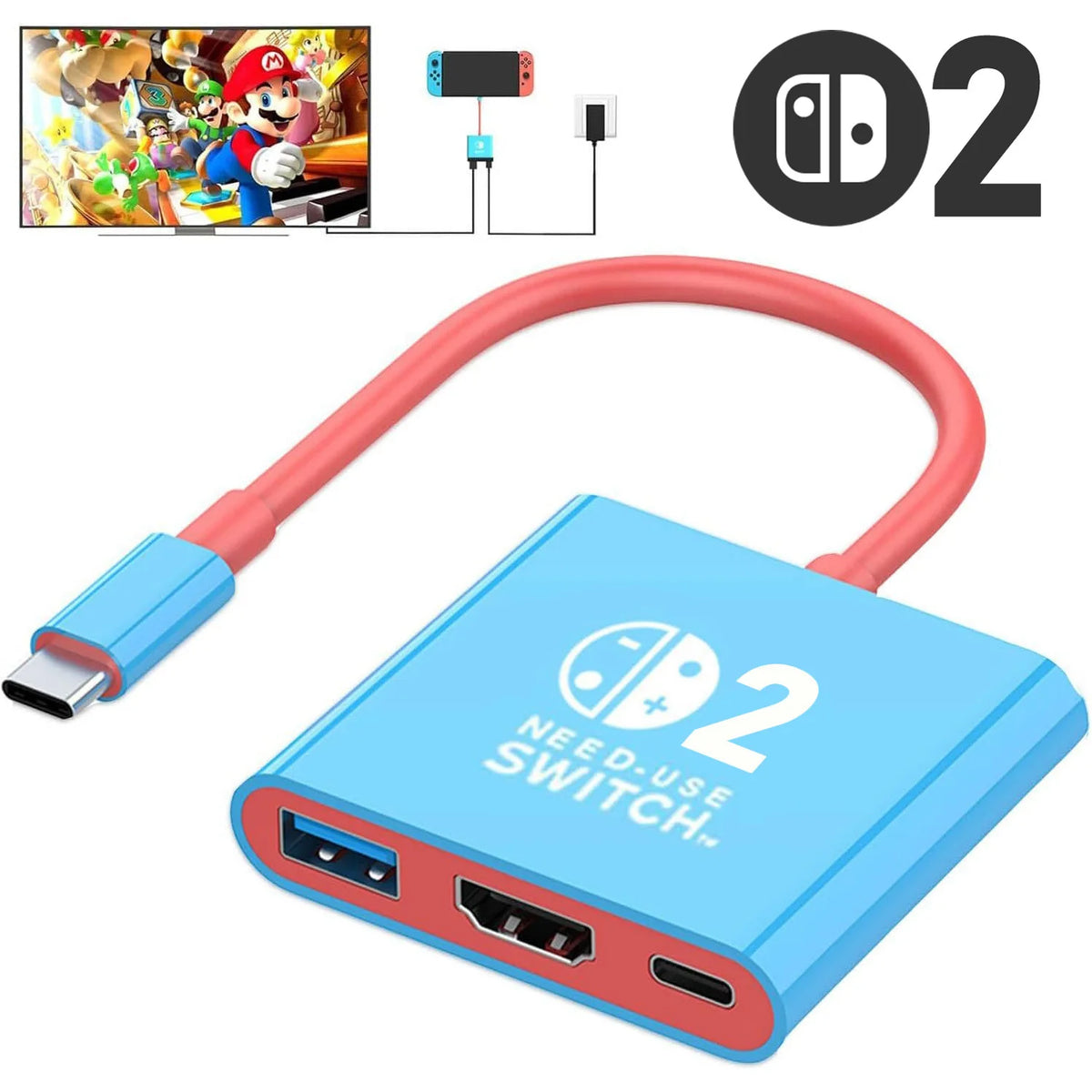 Switch-2-HDMI-4K-Dock mit USB-3.0-Hub