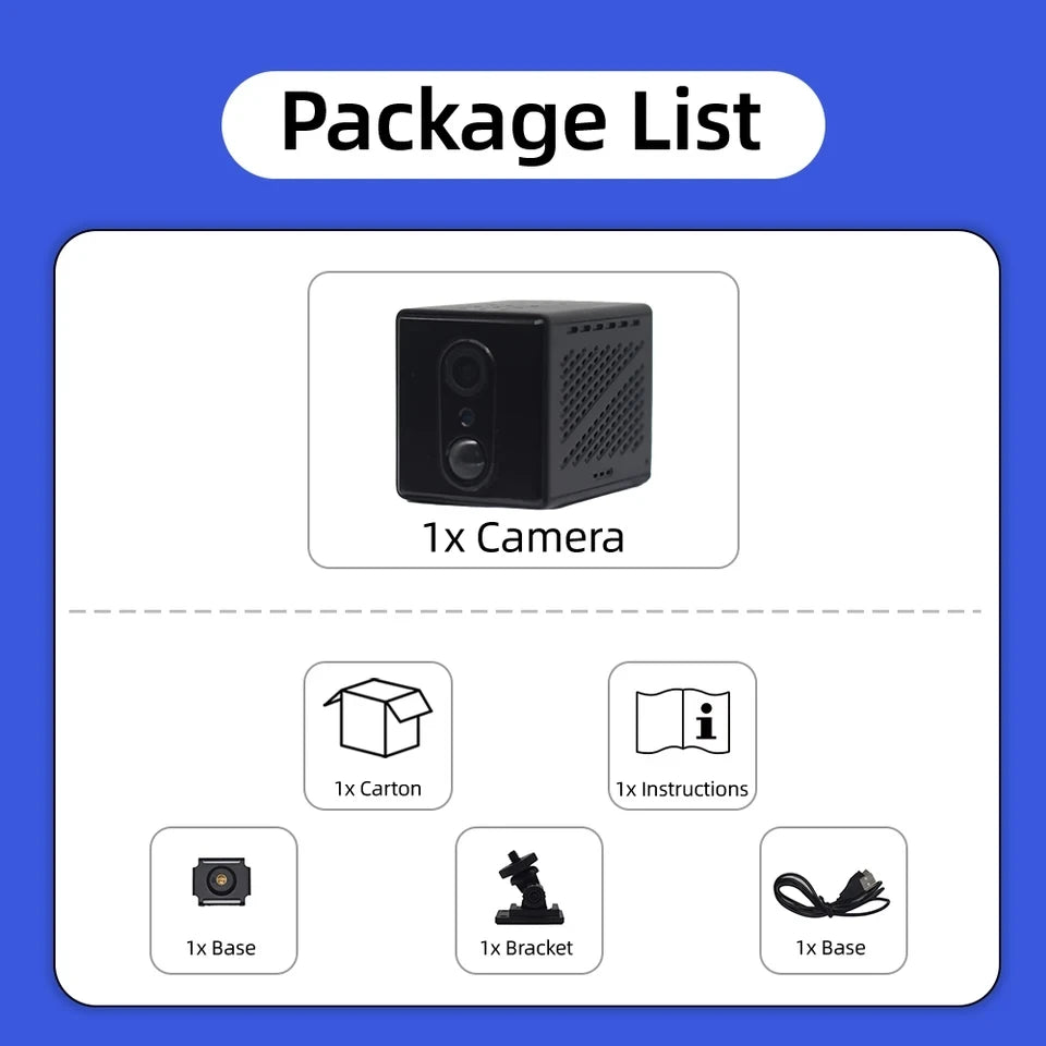 5MP HD 4G Or WiFi Mini Camera Indoor Night Vision Surveillance Security Monitoring 3000mAh Battery Low Power Home Cam