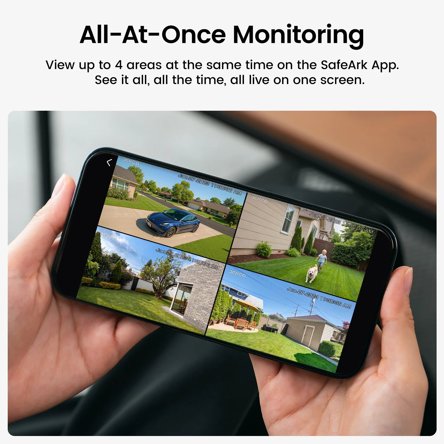 DEKCO 4-Camera Solar Security System with 32GB Storage