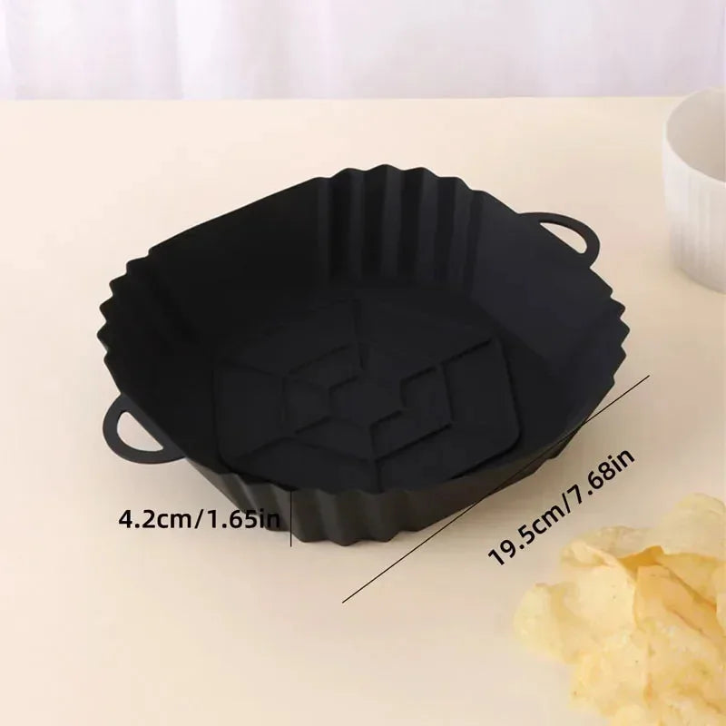 Silicone Air Fryer Basket Liner, Round Square Reusable Pan Liner