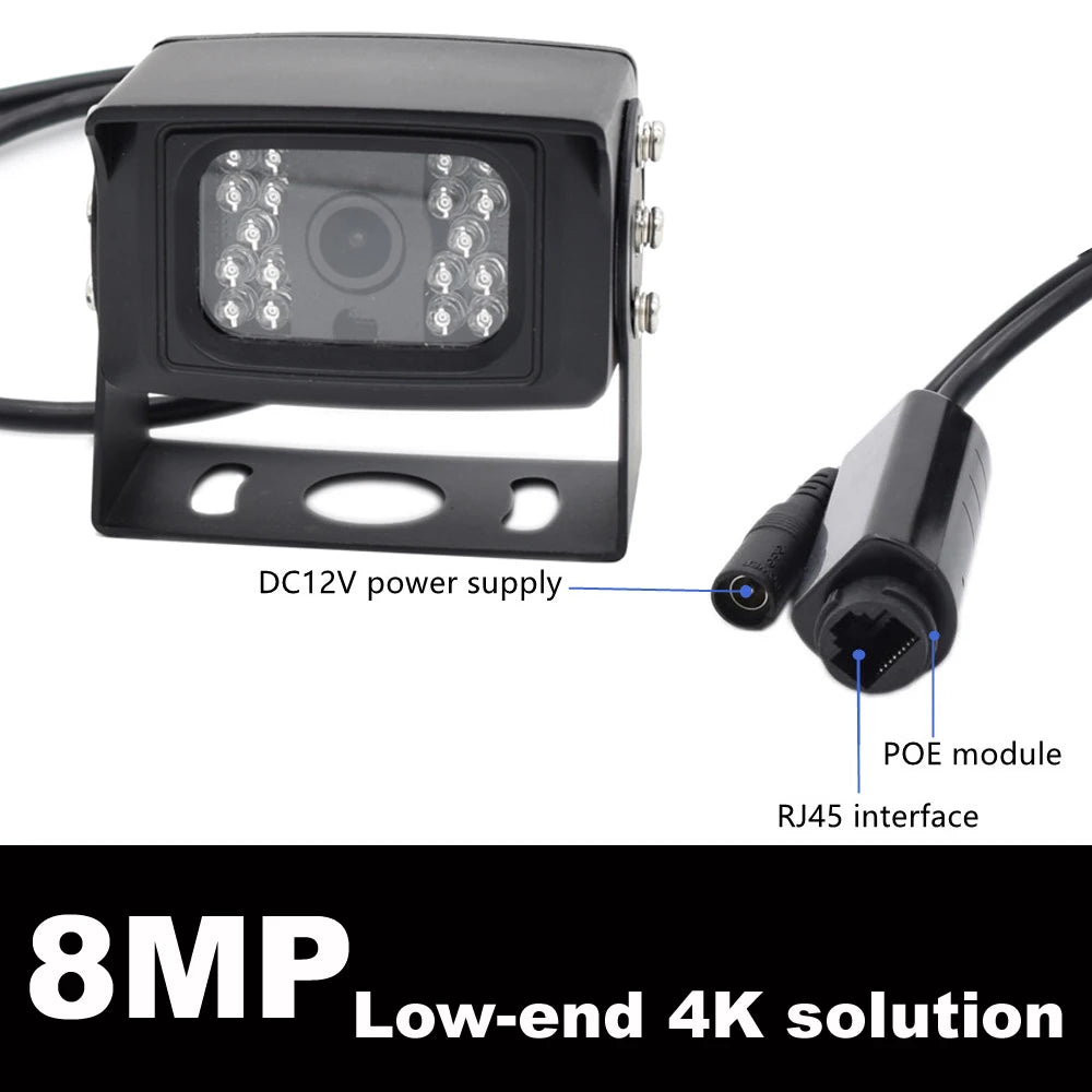 Waterproof 8MP 4K IP Security Camera with Motion Detection, PoE, Audio and Night Vision