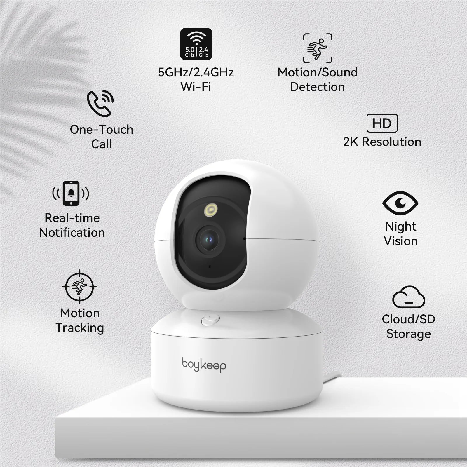 BoyKeep 3MP 360° Pan Pet Security Camera