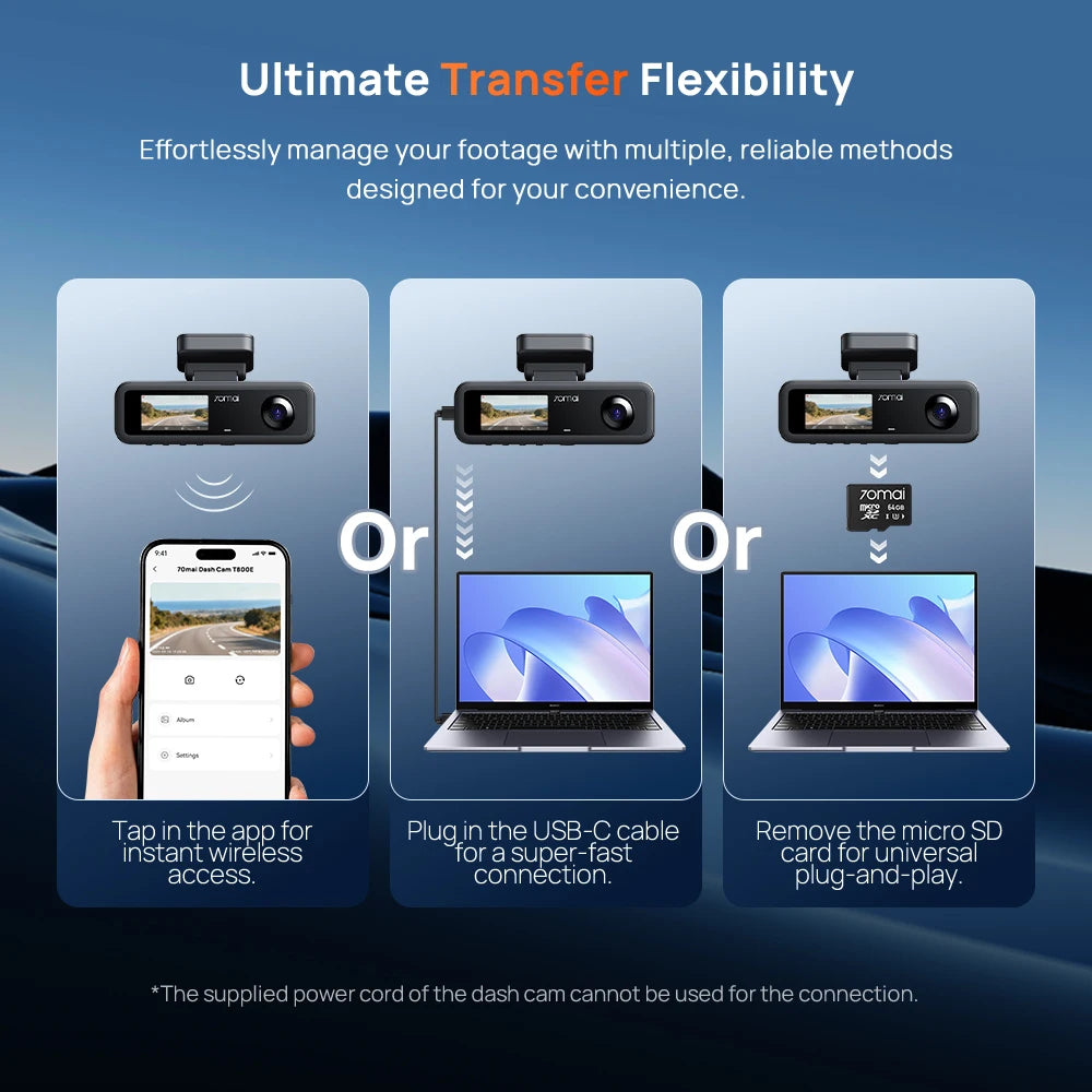 4K 3-Channel Dash Cam with Front, Rear & Interior Recording