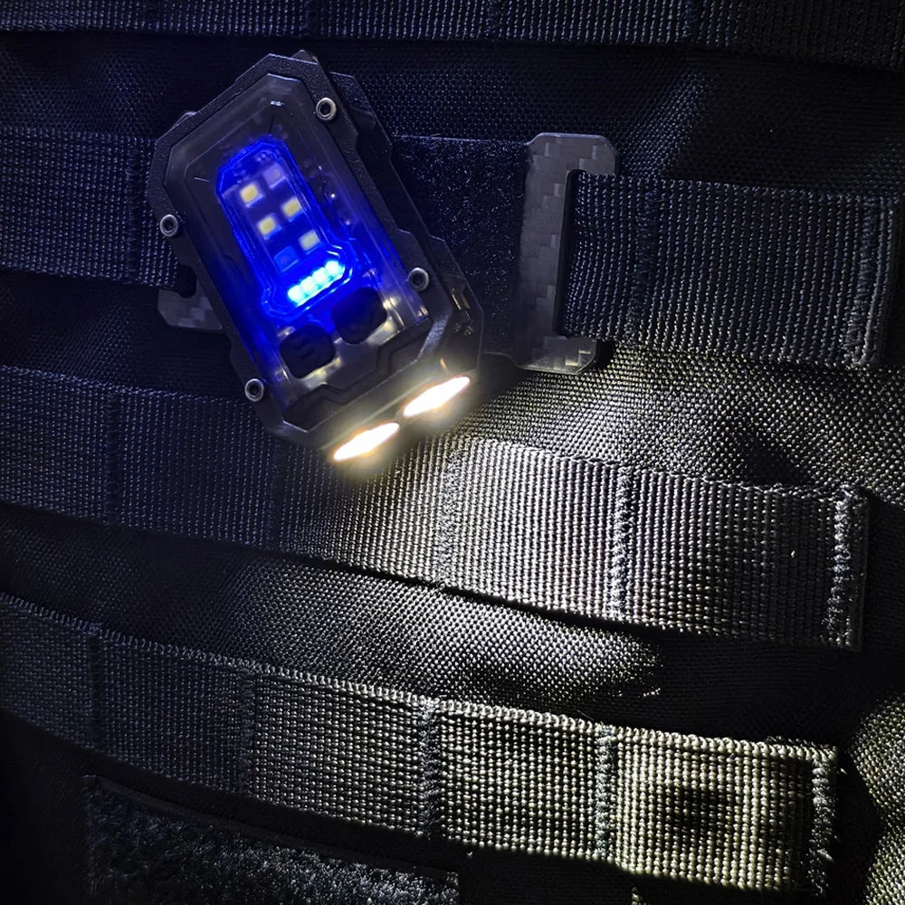 Tactical Mini Flashlight with Hook-and-Loop Plate for 25mm Strap