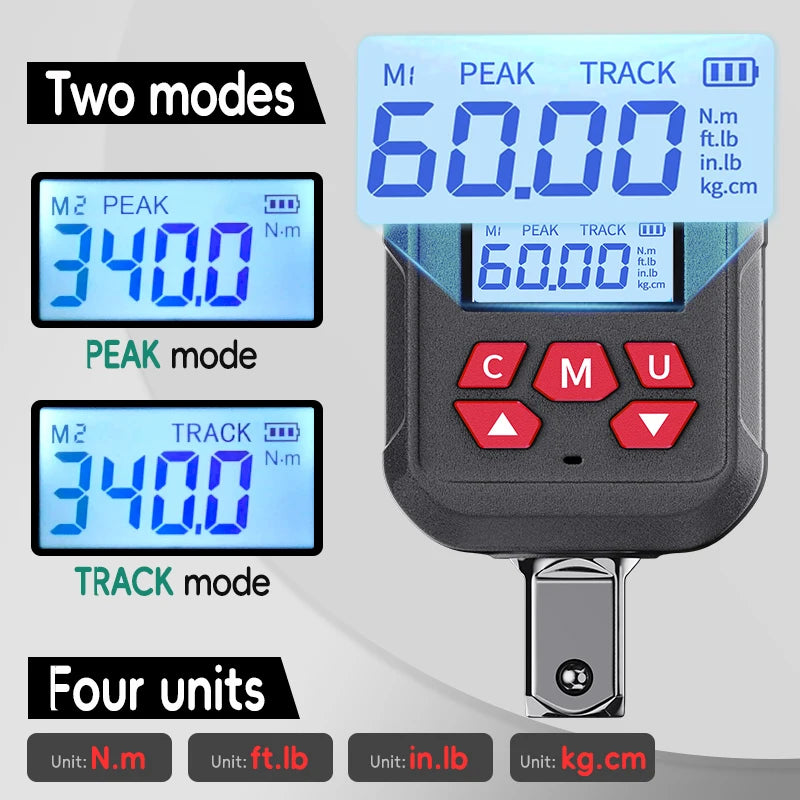 Digital Torque Adapter with Peak and Track Modes
