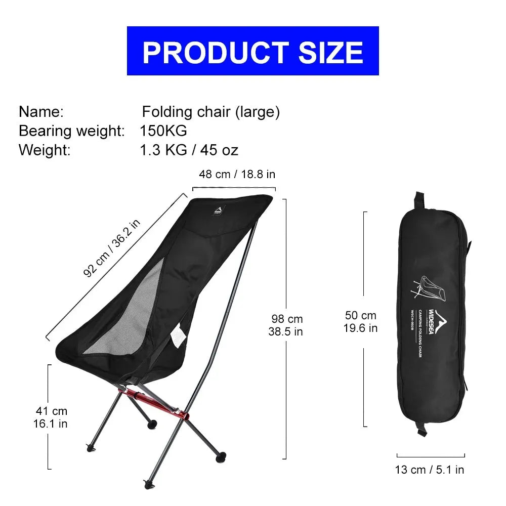 Widesea Camping Fishing Folding Chair Tourist Beach Chaise Longue Chair for Relaxing Foldable Leisure Travel Furniture Picnic 