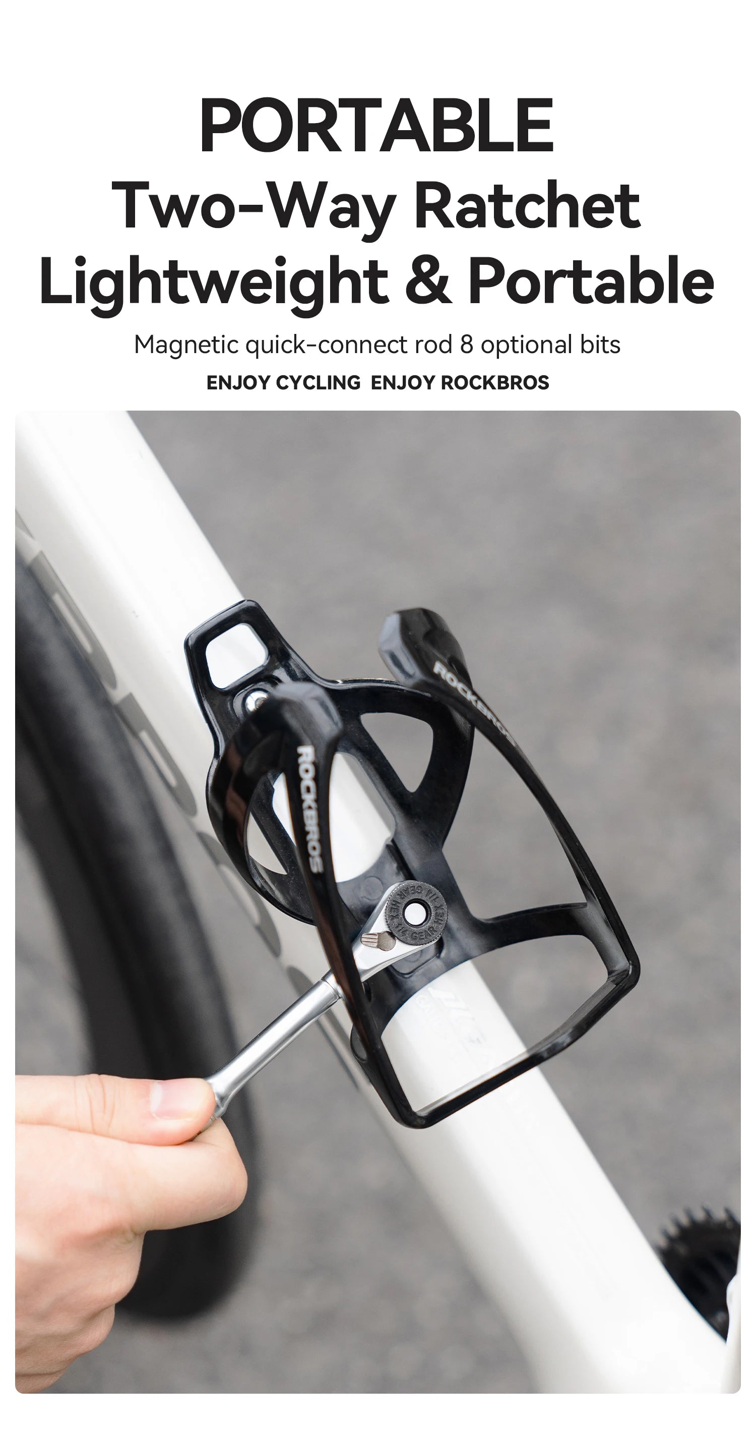 Portable Bicycle Ratchet Tool Set Compact Aluminum Tube Bike Kit