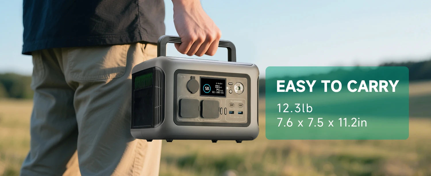 Portable Power Station 600W 299Wh LiFePO4 Solar Generator