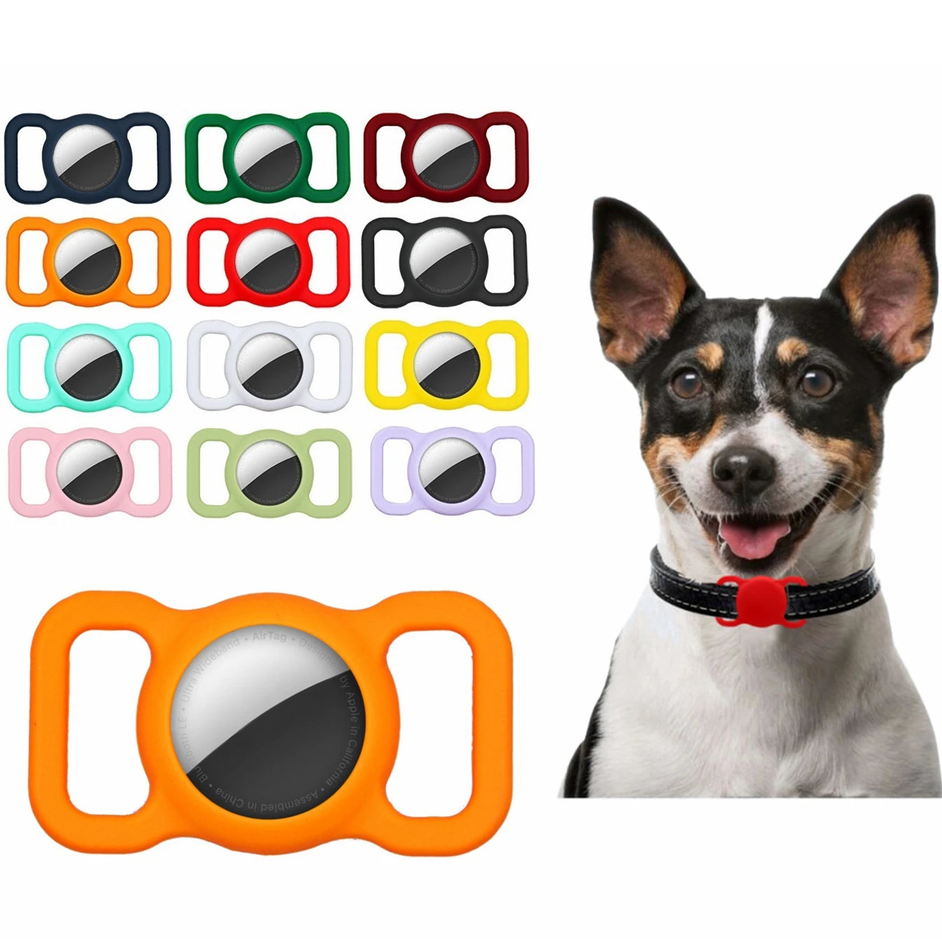 Apple Airtags Hülle für Haustier, Silikon-Schutzhülle, GPS-Finder, Hunde- und Katzenhalsband, Schlaufe für Locator, Tracker, Anti-Verlust