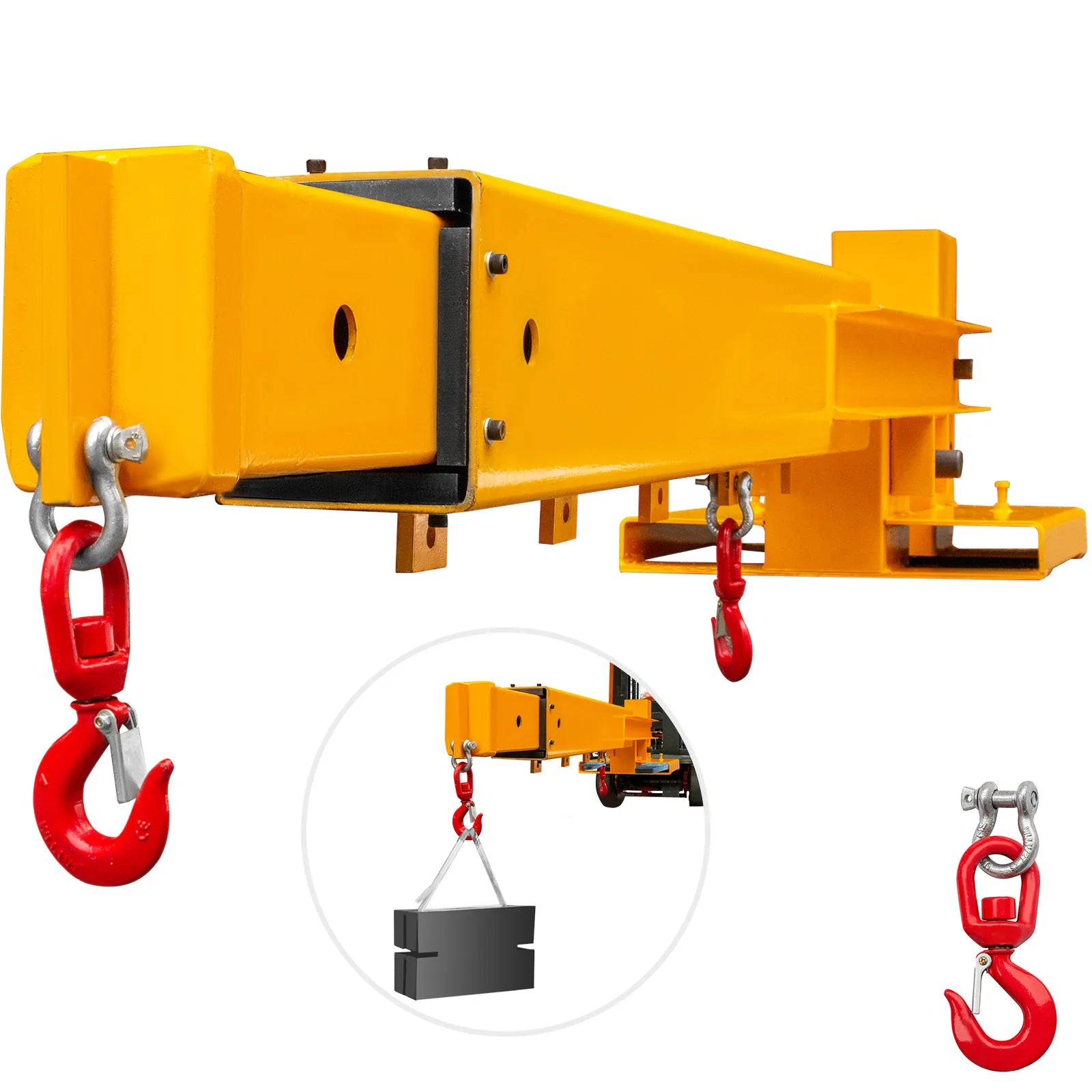 Accessoire de grue à flèche pour chariot élévateur 6000 lbs avec crochet réglable
