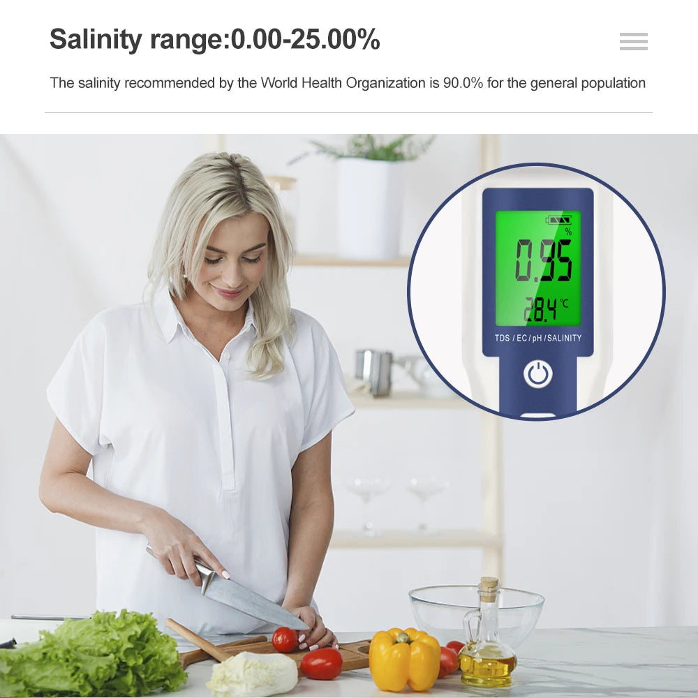 Digital Water Tester - pH, EC and TDS Options