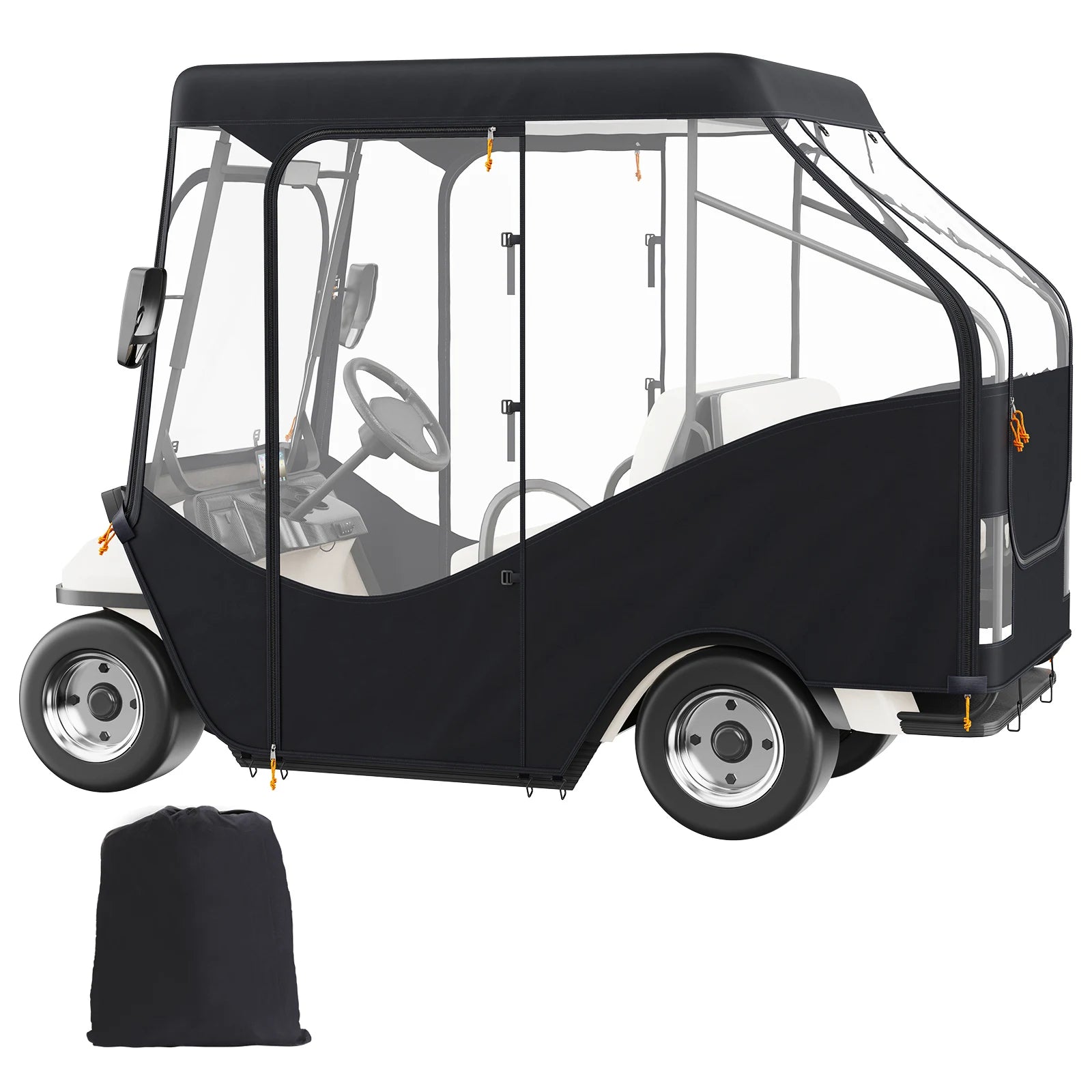 4 Kişilik Golf Aracı Kılıfı Şeffaf Pencereli Hava Koşullarına Dayanıklı Örtü