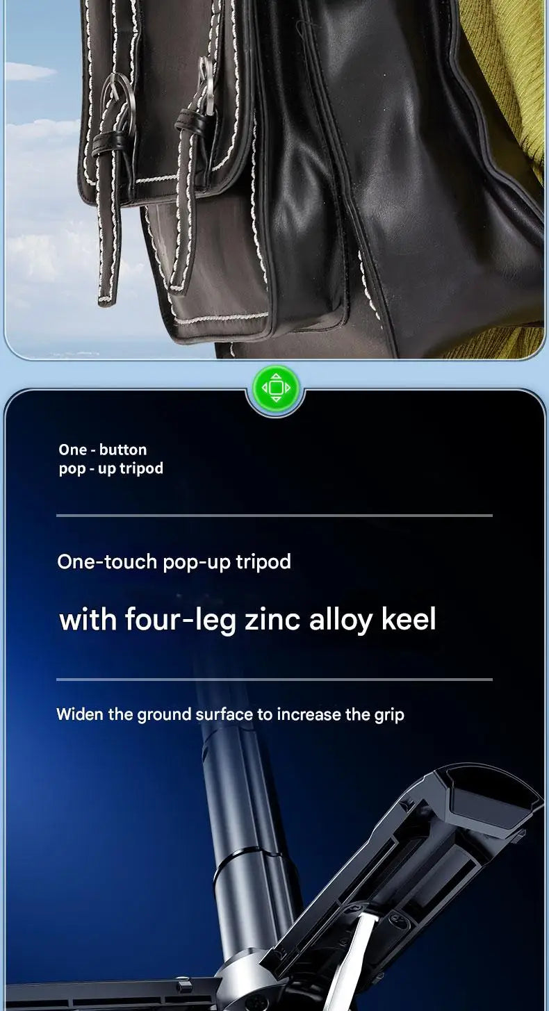 Upgraded Multi-Function Foldable Magnetic Phone Holder Selfie Stick, DSLR-Style Rotation Tripod Portable Remote ControlUpgraded 