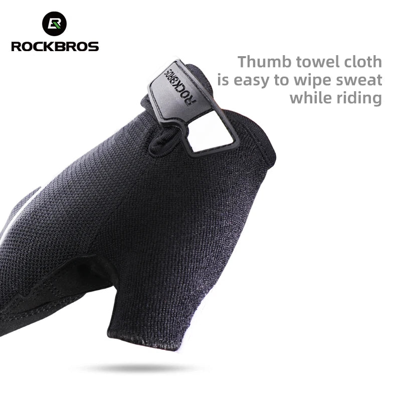 Luvas de Ciclismo ROCKBROS Luvas de Bicicleta com Almofada de Espuma Amortecedora Luvas Curtas de Meio Dedo Antiderrapantes Respiráveis para MTB DH Luvas para Homens