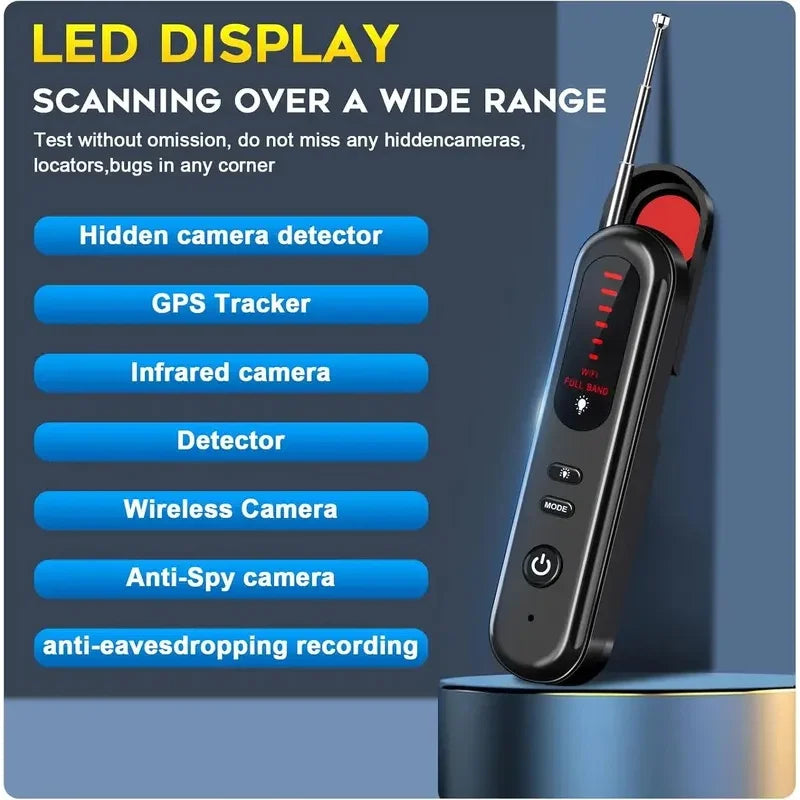 Hidden Camera Detector 2026 Portable Camera Finder, GPS Tracker Detector, RF Wireless Signal Scanner for Office, Hotels, Cars