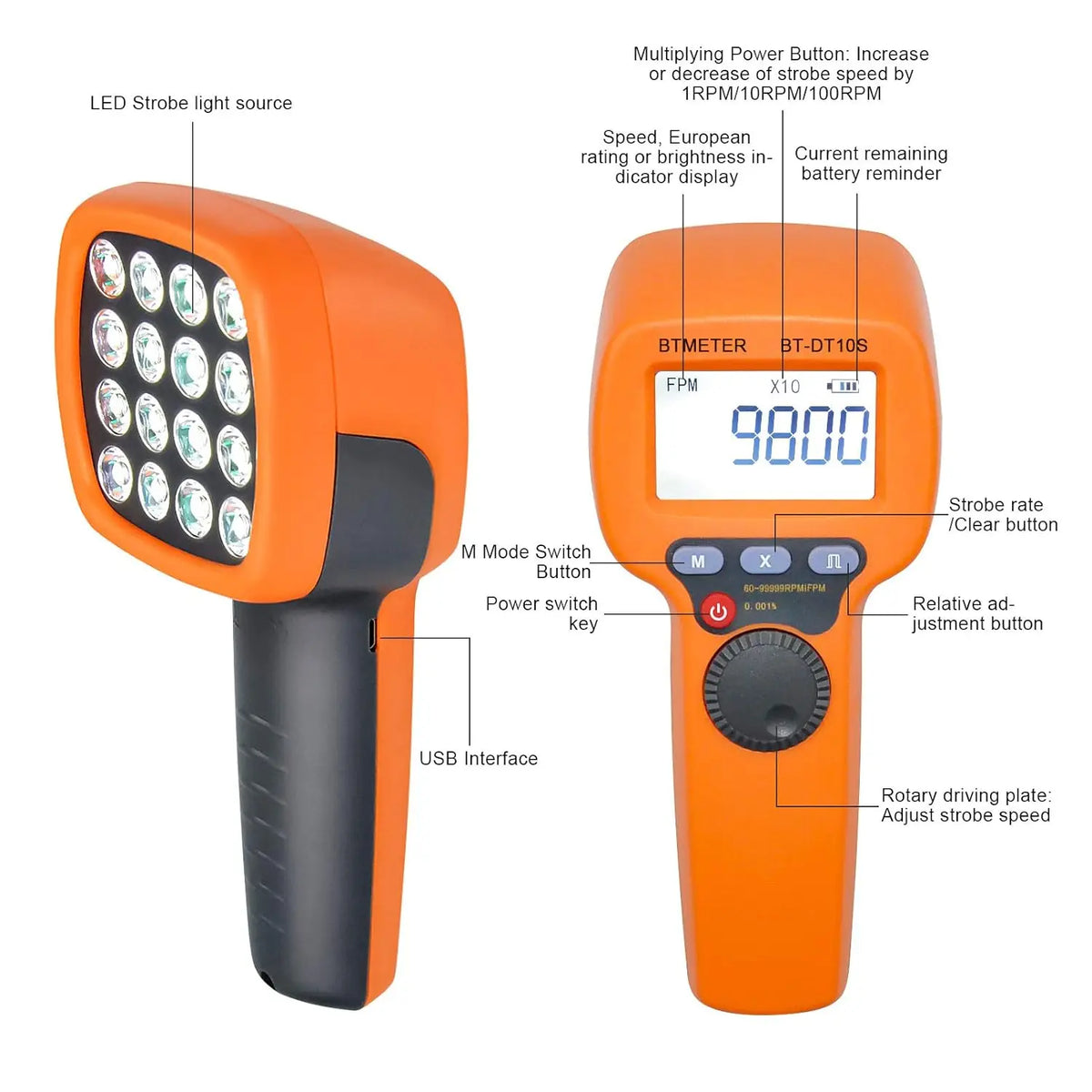 HP-DT10S LED Stroboscope - Range Options
