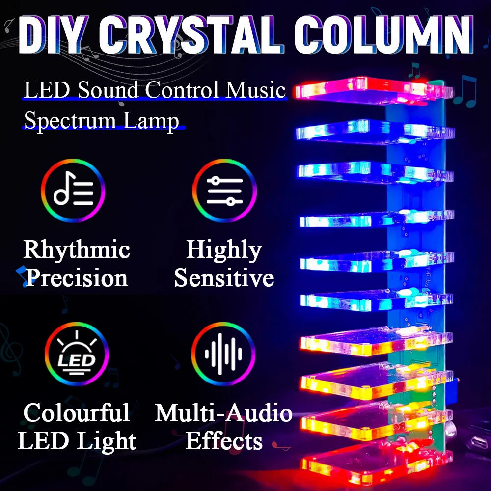Sound-Reactive LED Spectrum Soldering Kit