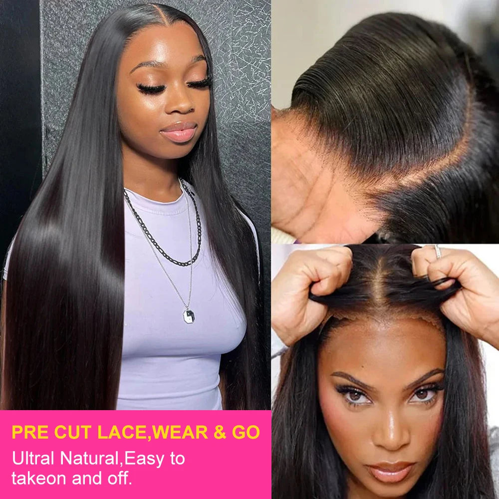 250% Density Brazilian Bone Straight Glueless HD Lace Wig