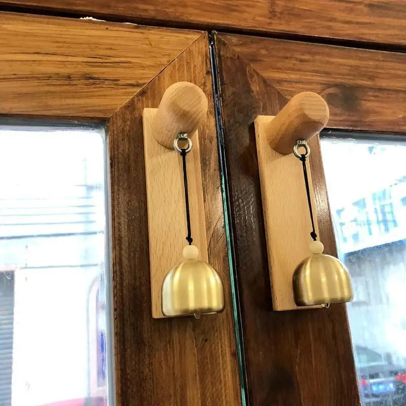 Power-Free Mechanical Door Chime, Wood Style
