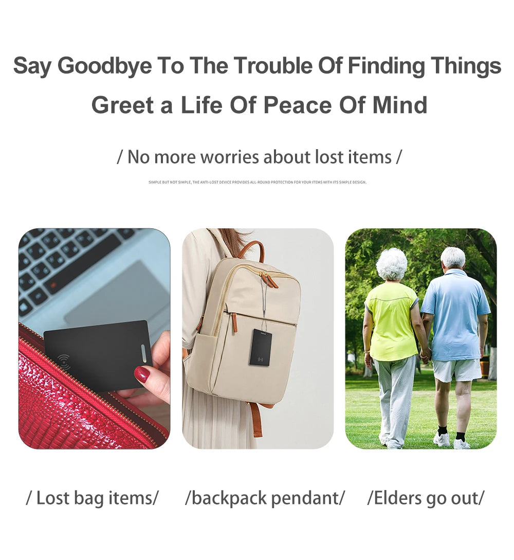 Wallet Tracking  Card Ultra-thin GPS Location Smart Anti-loss Tag for Smart Phone Find My Bluetooth Device Wireless Charging 