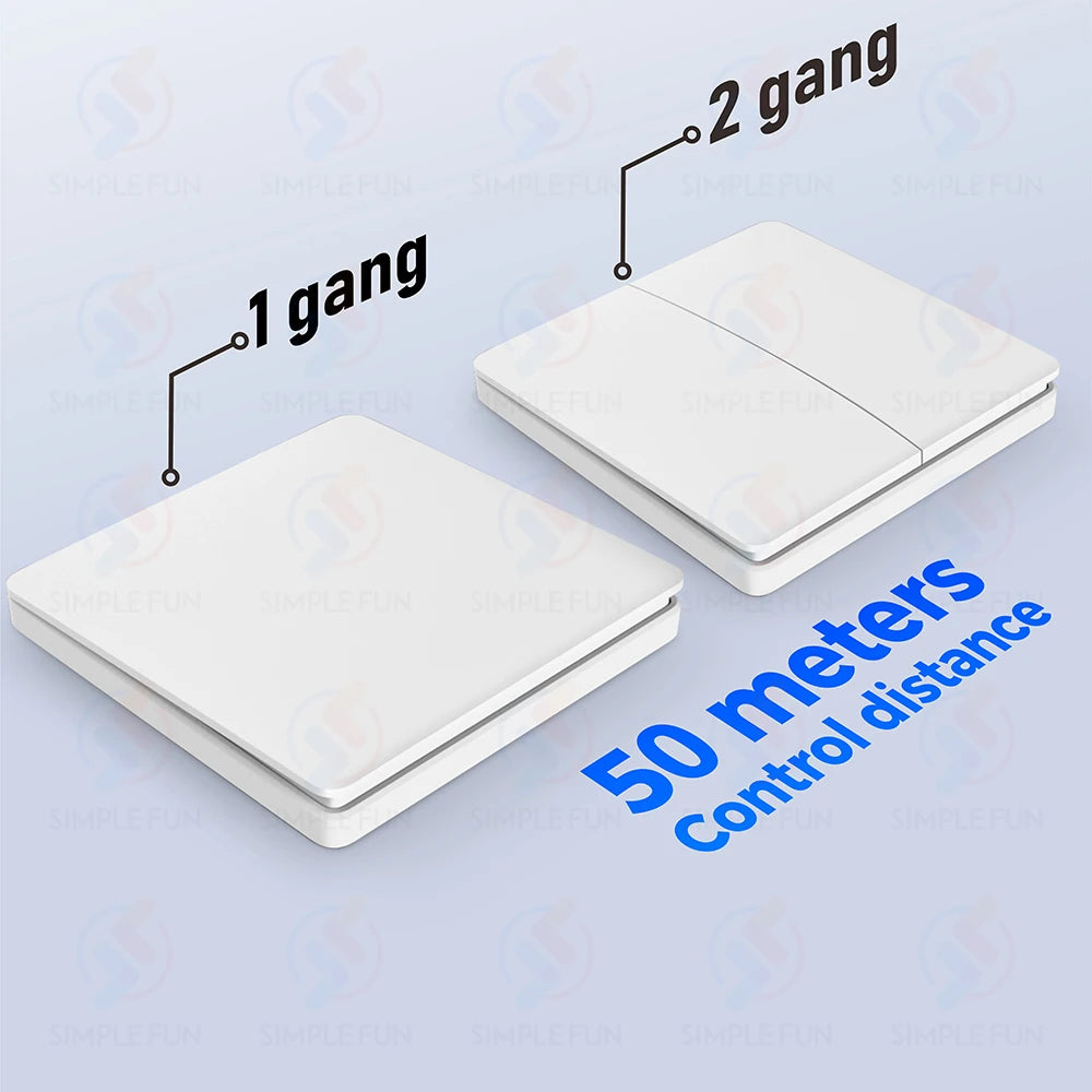 Mini RF Smart Light Switch 110V 220V 230V Self Power Wireless Wall Switch No Battery Support Power Restoration Status Setting