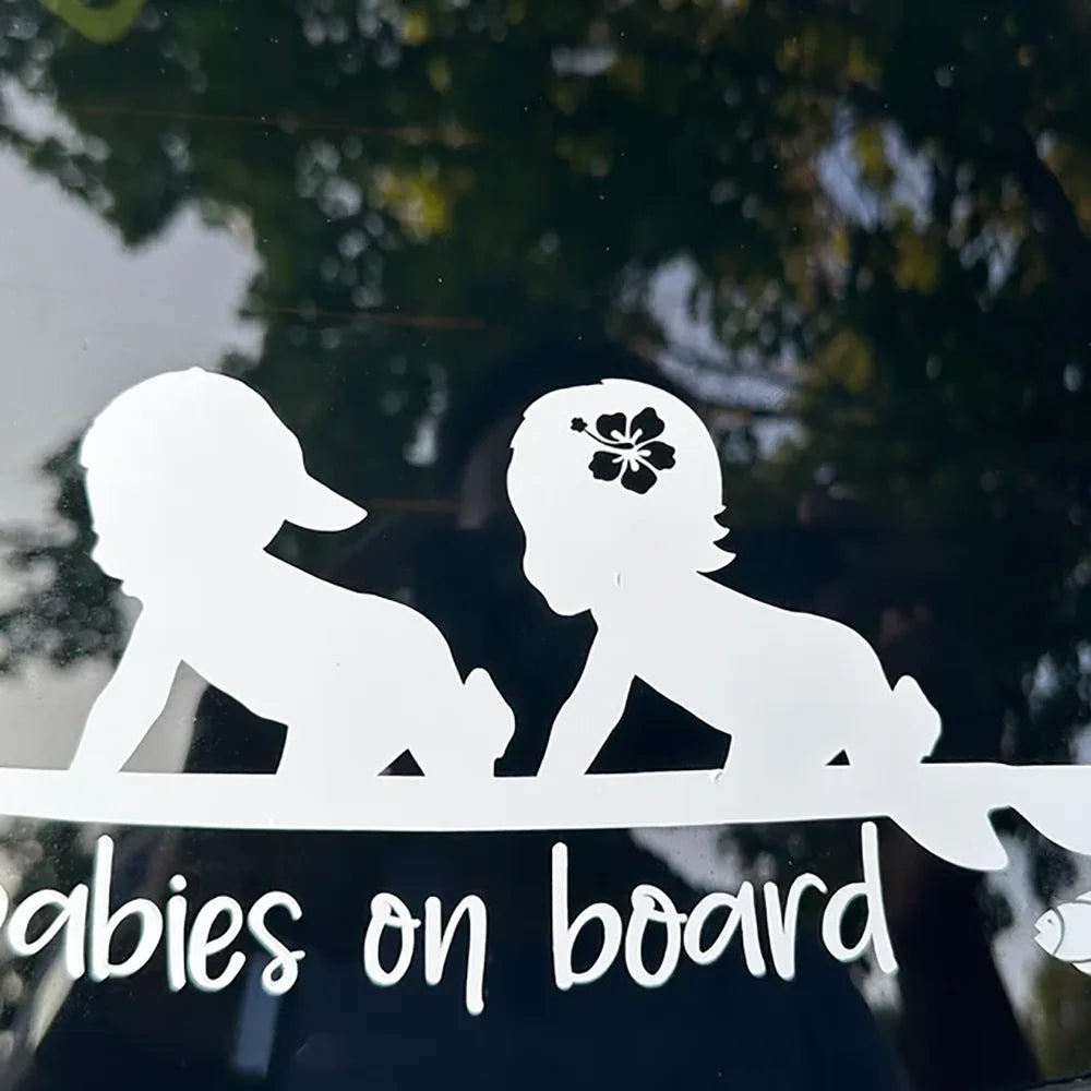 Dojenčki na deski, nalepka za desko za deskanje, avtomobilska nalepka Surfer Dojenčki, ki deskajo na deski, dekorativni dodatki, vinilni deli