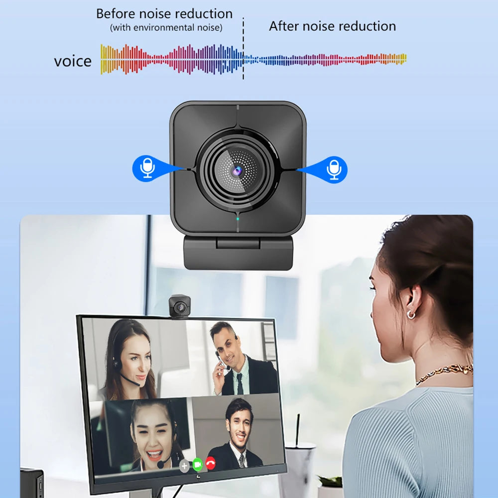 TOALLIN Webcam Streaming 4K 12MP con Doppio Microfono