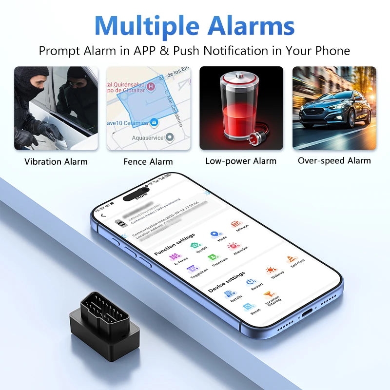 4G mini OBD II GPS auto tracker zabudovaná batéria 16PIN rozhranie zariadenie pre auto vozidlo s online sledovaním APP