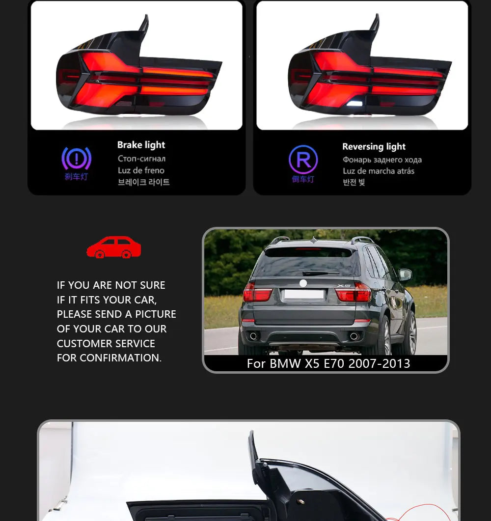 LED Tail Light Upgrade for BMW X5 E70 2007–2013 Dynamic Signal