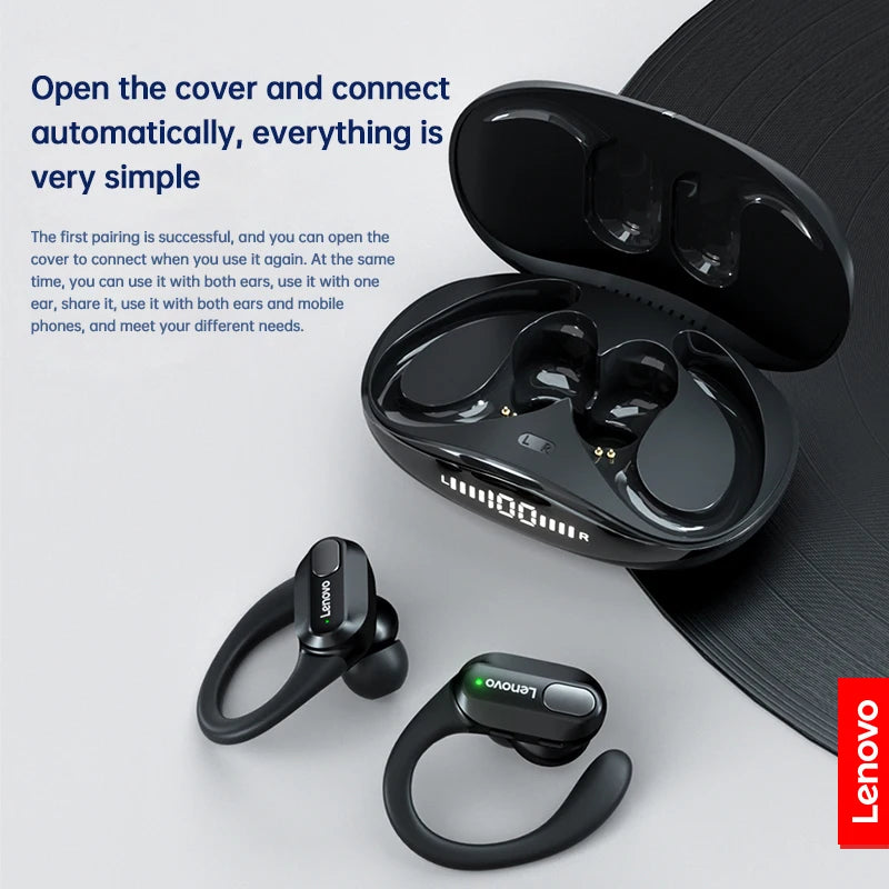 Original Lenovo XT80 Sports Wireless Earphones with Mics, LED Power Display,Hifi Stereo Sound Bluetooth 5.3 TWS HeadphHeadphones 