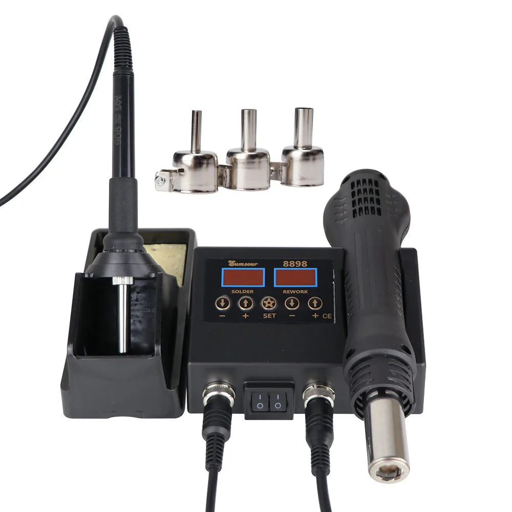 Soldering Station Digital Temperature Adjustable 2 in 1 SMD Solder Iron Hot Air Heat Gun Welding Rework For PCB IC Repair Tools 