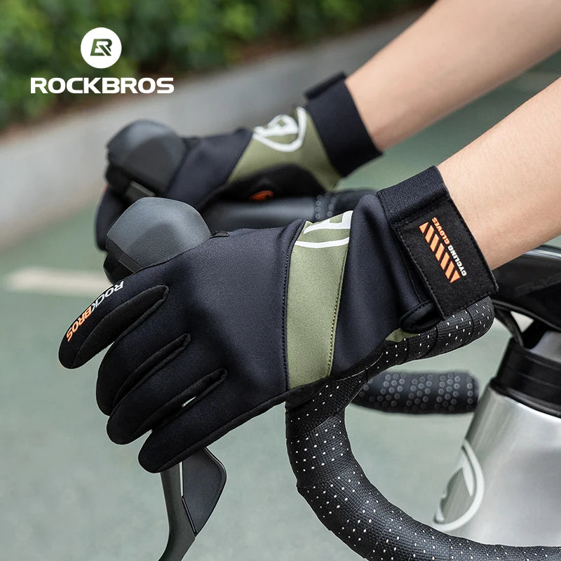 Gants de cyclisme à doigts complets écran tactile coupe-vent printemps automne